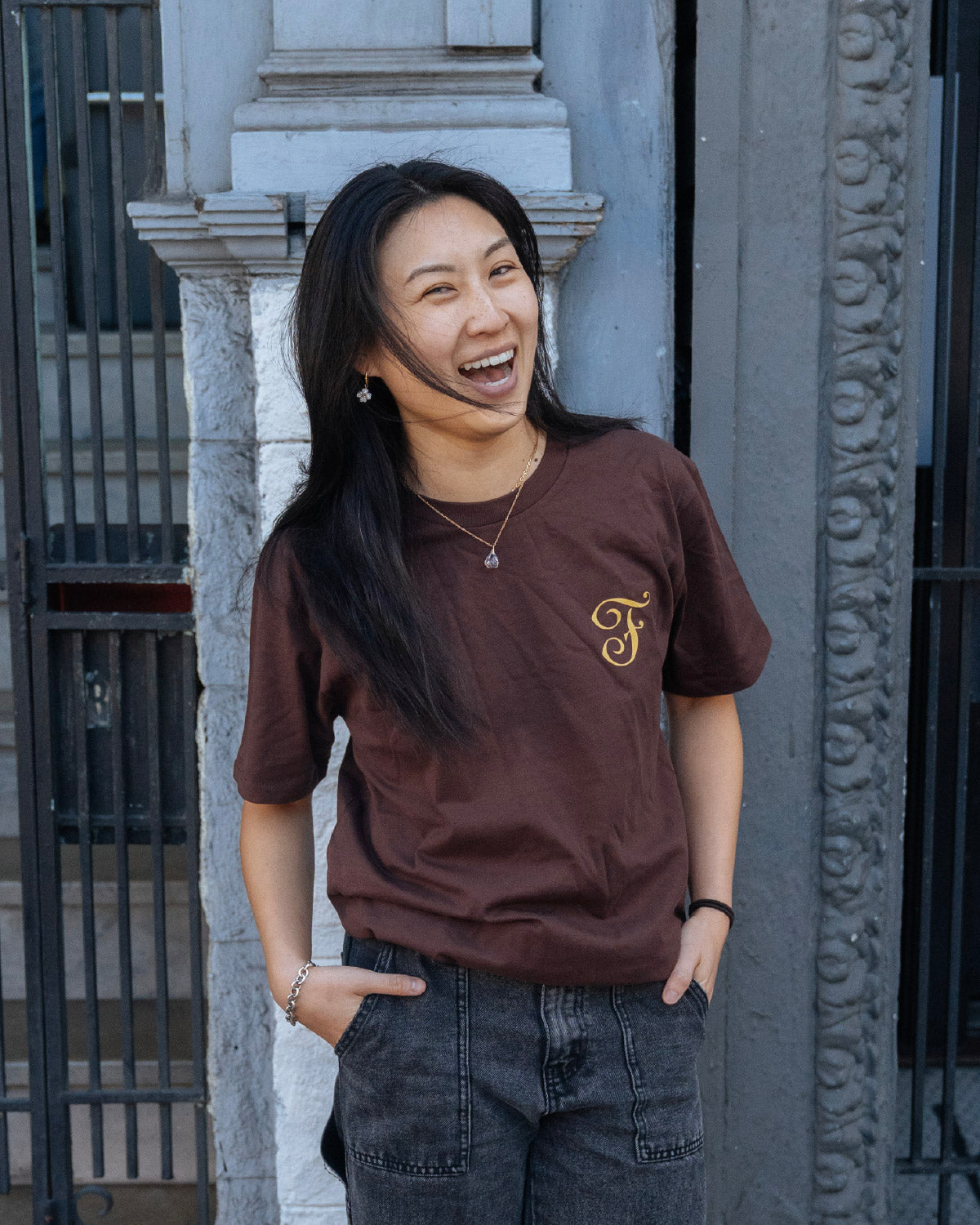Brown F logo Tee
