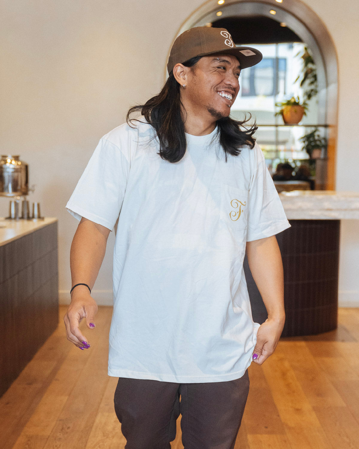 White F logo Pocket Tee