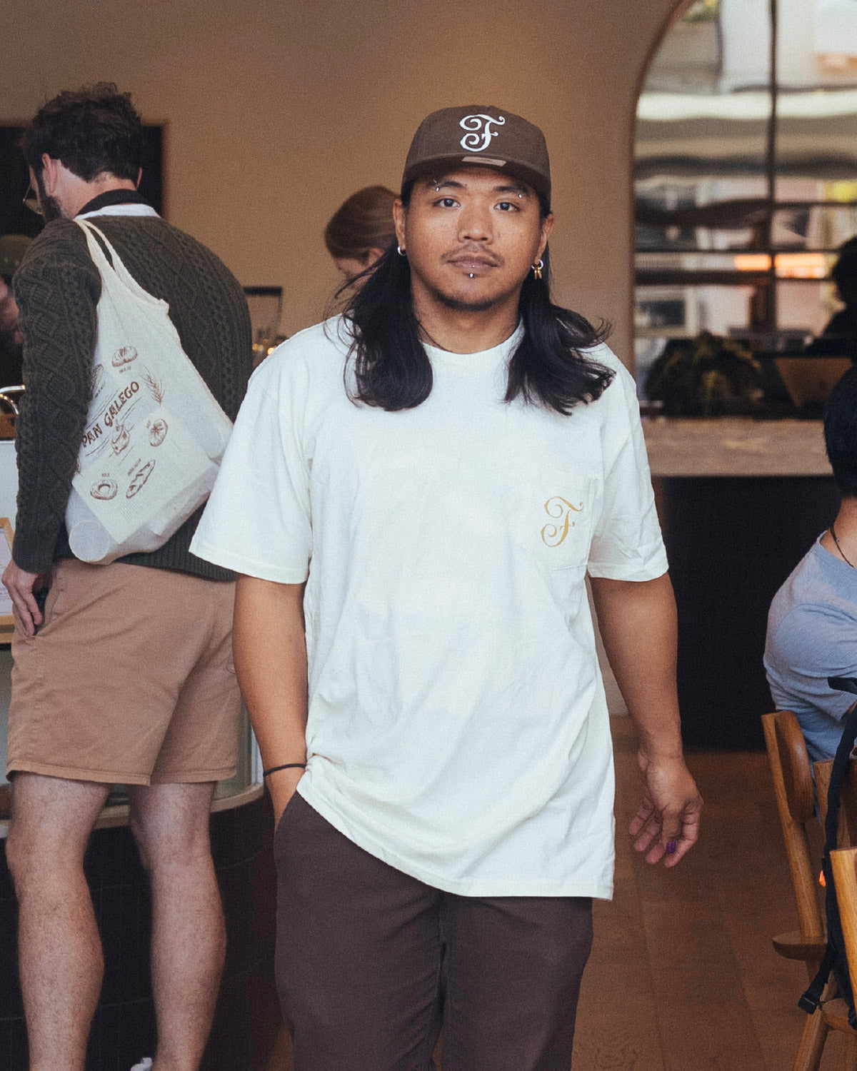 White F logo Pocket Tee